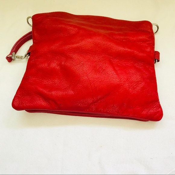 Genuine leather red crossbody/clutch bag - Picture 5 of 6